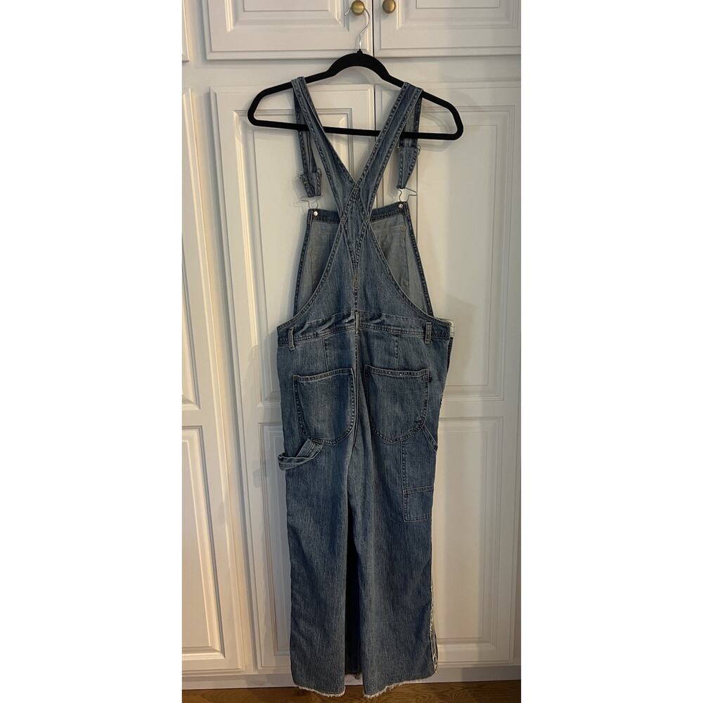Anthropologie Pilcro The Lex Denim Jean Bib Overalls Animal Print Womens 29 - Picture 4 of 9
